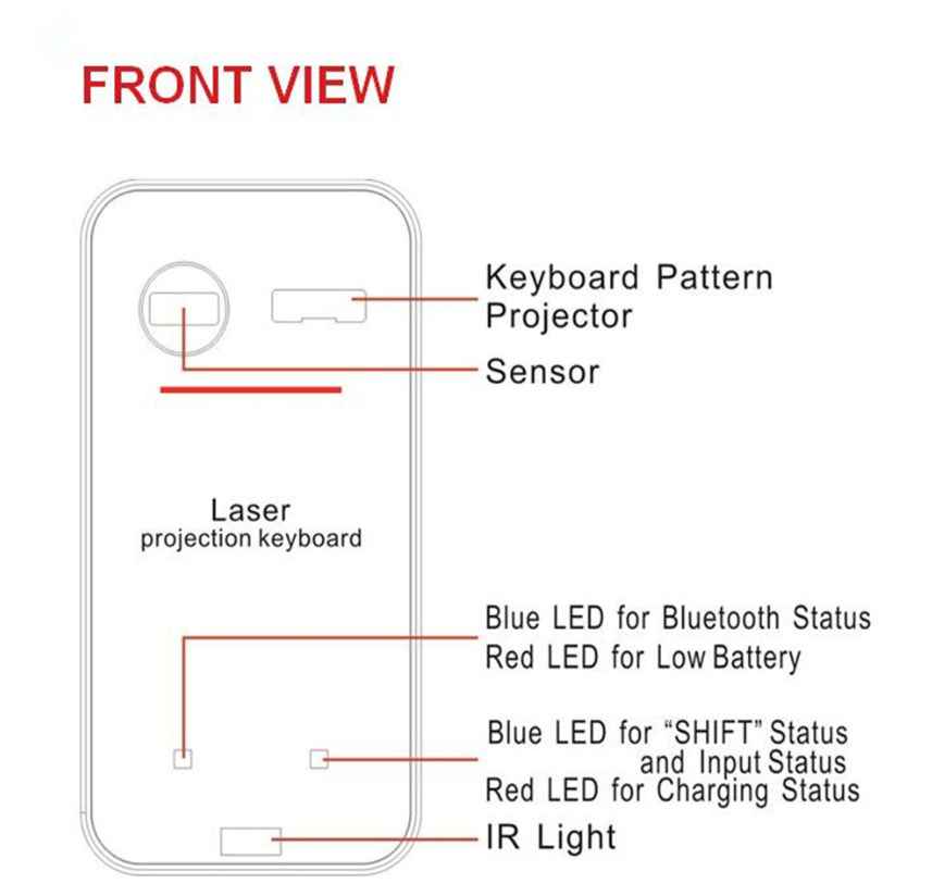 Futuristic Bluetooth Laser Projection Keyboard