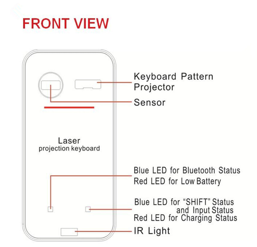 Futuristic Bluetooth Laser Projection Keyboard